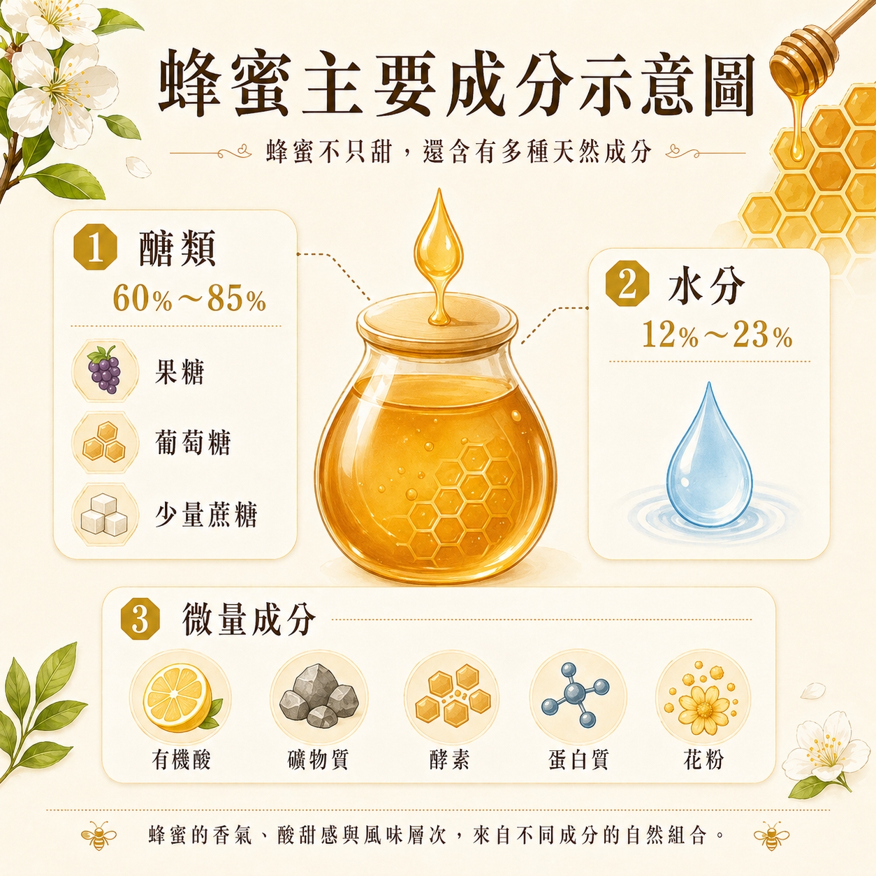 蜂蜜成分與風味來源